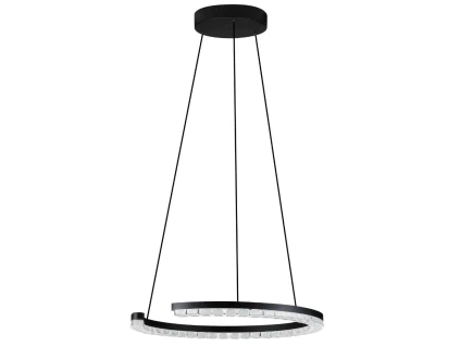 Černé kovové závěsné LED světlo Nova Luce Gleamy 46 cm