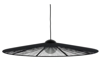 Černé bavlněné závěsné světlo ZUIVER BELLE ⌀80 cm
