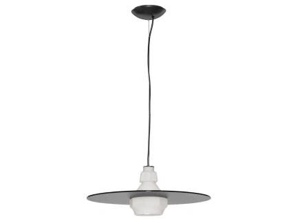 Šedobílé skleněné závěsné světlo Nova Luce Lora 45 cm