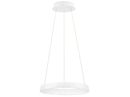 Bílé kovové závěsné LED světlo Nova Luce Ovia 45 cm