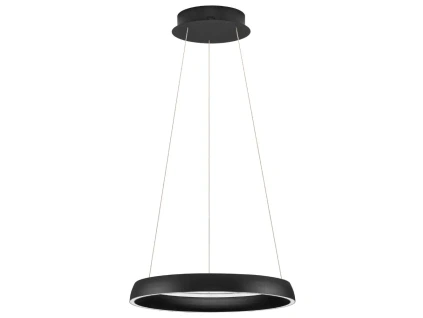 Černé kovové závěsné LED světlo Nova Luce Ovia 45 cm