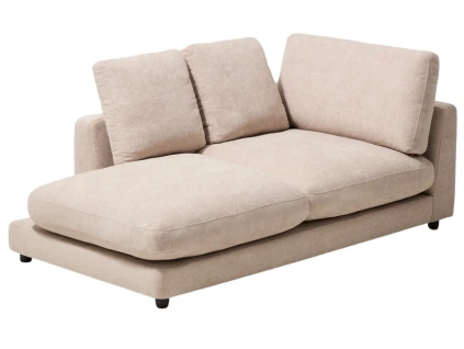 Béžová bouclé lenoška Kave Home Gala 193 cm, levá