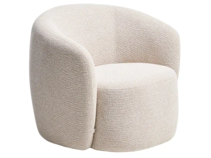 Béžové otočné bouclé křeslo Kave Home Odenia