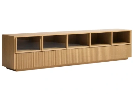 Dubový TV stolek Kave Home Helvine 242 x 40 cm