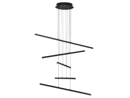 Černé kovové závěsné LED světlo Nova Luce Gratta 81 cm