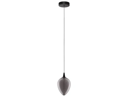 Kouřově šedé skleněné závěsné LED světlo Nova Luce Nali 14 cm