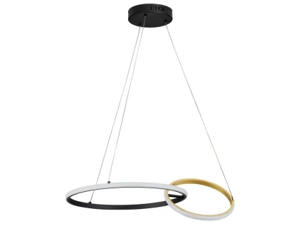 Černo-zlaté kovové závěsné LED světlo Nova Luce Imar 63 cm