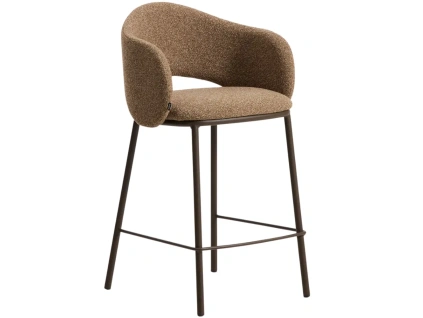 Hnědá čalouněná barová židle Kave Home Maina 65 cm