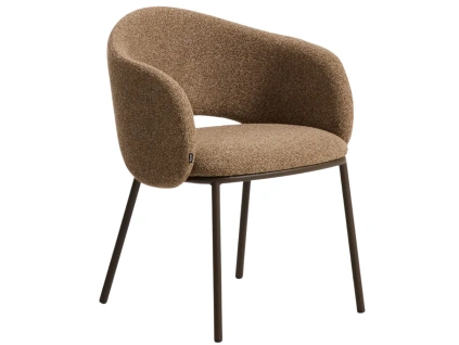 Hnědá čalouněná jídelní židle Kave Home Maina
