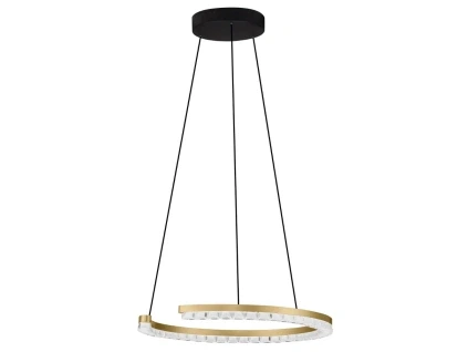 Zlaté kovové závěsné LED světlo Nova Luce Gleamy 46 cm