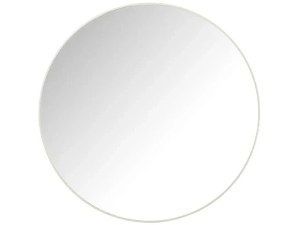 Bílé závěsné kovové kulaté zrcadlo Ori 90 cm