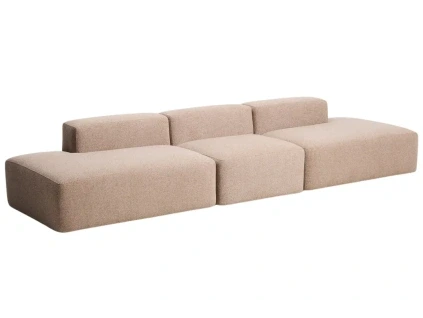 Hnědá čtyřmístná pohovka Kave Home Blok 380 cm