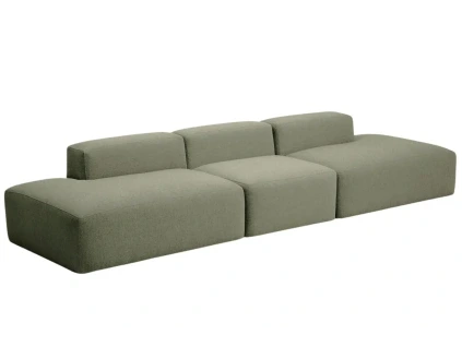 Zelená čtyřmístná pohovka Kave Home Blok 380 cm