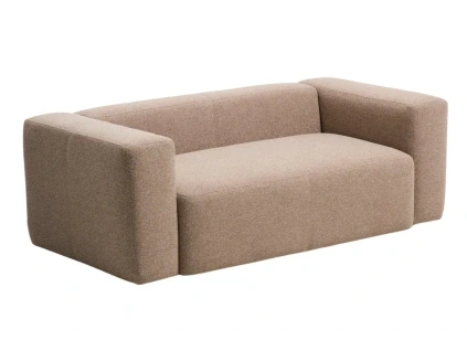 Hnědá dvoumístná pohovka Kave Home Blok 210 cm