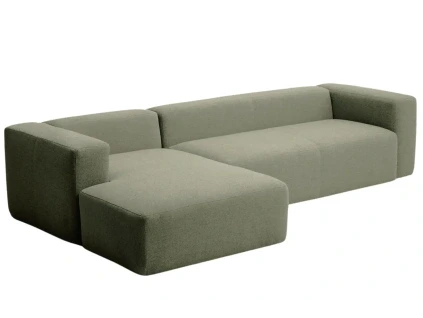 Zelená rohová pohovka Kave Home Blok 330 cm, levá