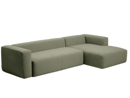Zelená rohová pohovka Kave Home Blok 330 cm, pravá