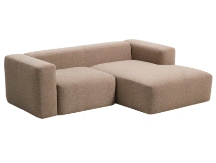 Hnědá rohová pohovka Kave Home Blok 240 cm, pravá