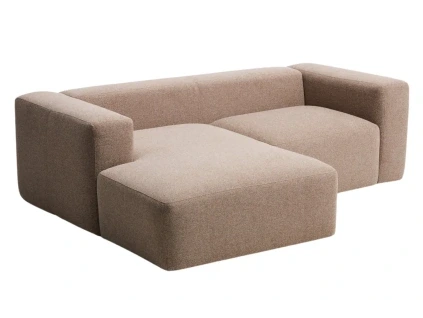 Hnědá rohová pohovka Kave Home Blok 240 cm, levá