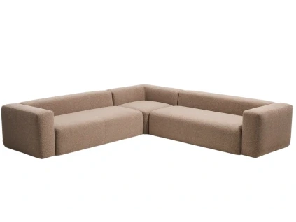Hnědá rohová pohovka Kave Home Blok 320 x 320 cm, levá/pravá