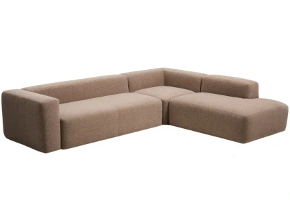 Hnědá rohová pohovka Kave Home Blok 320 cm, pravá