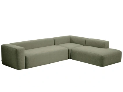 Zelená rohová pohovka Kave Home Blok 320 cm, pravá