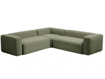 Zelená rohová pohovka Kave Home Blok 290 x 290 cm, levá/pravá