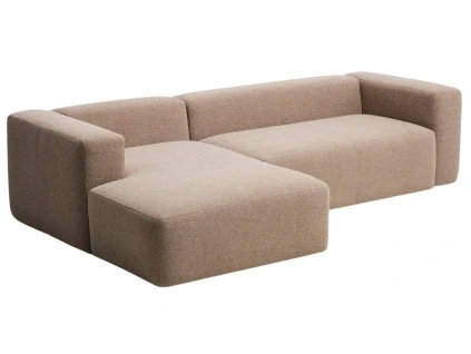 Hnědá rohová pohovka Kave Home Blok 300 cm, levá