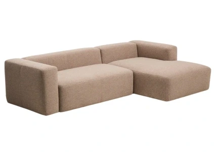 Hnědá rohová pohovka Kave Home Blok 300 cm, pravá