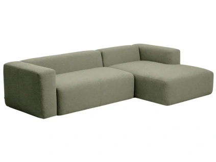Zelená rohová pohovka Kave Home Blok 300 cm, pravá