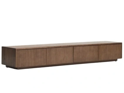 Hnědý TV stolek Kave Home Helvine 200 x 40 cm
