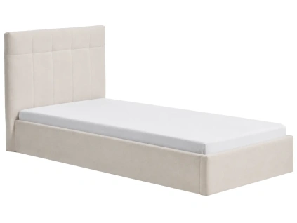 Béžová čalouněná jednolůžková postel Kave Home Darnela 90 x 200 cm s úložným prostorem