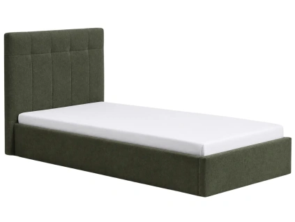Zelená jednolůžková postel Kave Home Darnela 90 x 200 cm s úložným prostorem
