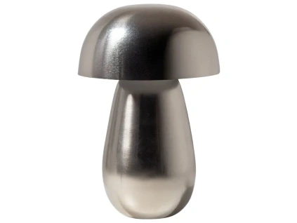 Stříbrná kovová stolní lampa Lumor