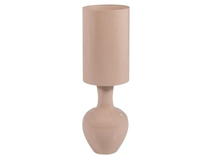 Světle růžová kovová stolní lampa Loa