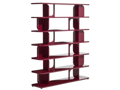 Lesklý červený lakovaný regál Kave Home Aduma 188 x 160 cm