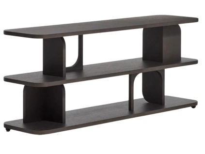 Tmavě hnědý dubový regál Kave Home Aduma 66 x 160 cm