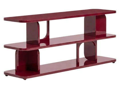 Lesklý červený lakovaný regál Kave Home Aduma 66 x 160 cm