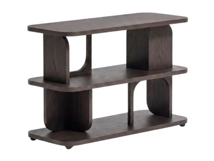 Tmavě hnědý dubový regál Kave Home Aduma 65 x 100 cm