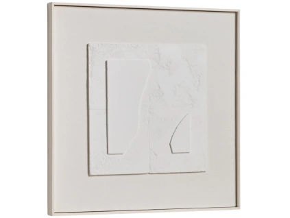 Bílý abstraktní obraz Kave Home Gadir 80 x 80 cm