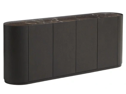 Hnědá dubová komoda Kave Home Nemore 200 x 45 cm