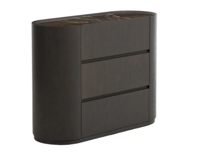 Hnědá dubová komoda Kave Home Nemore 120 x 45 cm