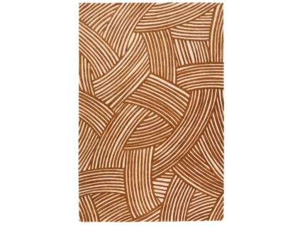 Béžovo-oranžový vlněný koberec Kave Home Poreni 200 x 300 cm