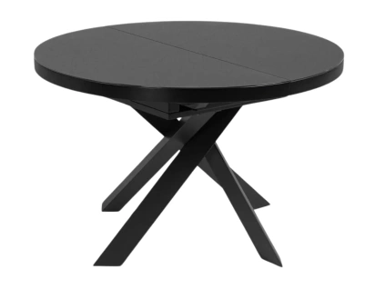Černý skleněný rozkládací jídelní stůl Kave Home Vashti 120/160 x 120 cm