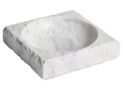 Bílý mramorový dekorativní tácek Kave Home Vemi 20 x 20 cm