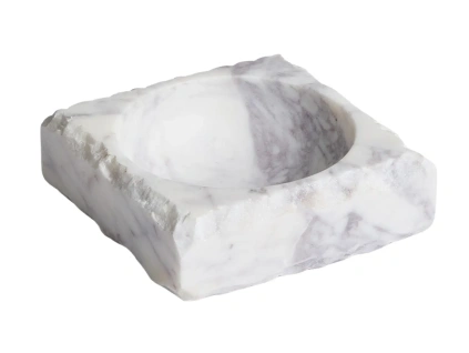 Bílý mramorový dekorativní tácek Kave Home Vemi 15 x 15 cm