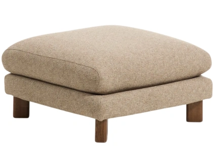 Hnědá podnožka Kave Home Vera 80 x 80 cm s ořechovou podnoží