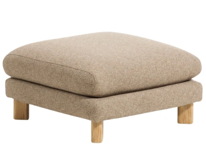 Hnědá podnožka Kave Home Vera 80 x 80 cm s dubovou podnoží
