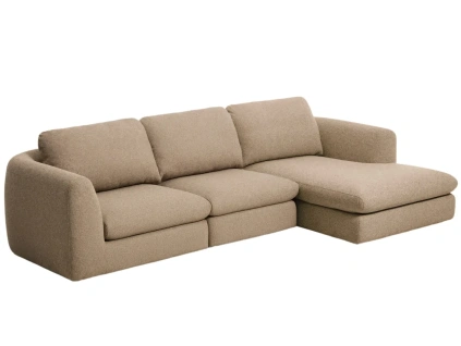 Hnědá čalouněná rohová pohovka Kave Home Vera 322 cm, pravá
