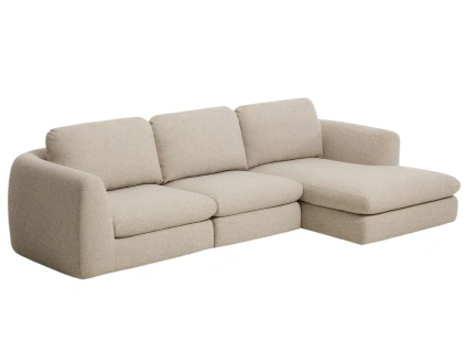 Béžová čalouněná rohová pohovka Kave Home Vera 322 cm, pravá