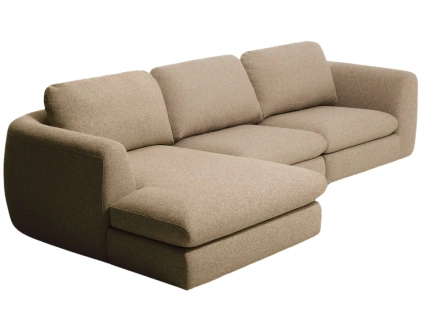 Hnědá čalouněná rohová pohovka Kave Home Vera 322 cm, levá